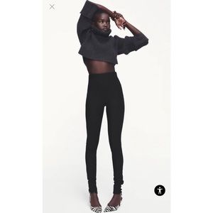 ZARA vented ottoman ribbed slit leggings